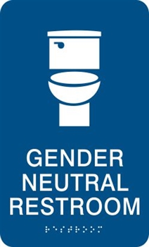 Gender Neutral ADA Braille Restroom Sign