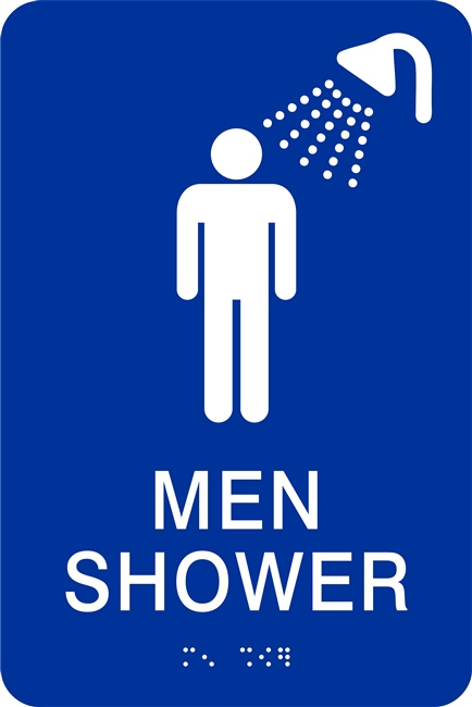 Men Restroom  Non-Accessible Shower ADA Braille Sign