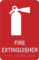 ADA Braille Fire Extinguisher Sign