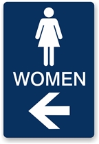 Directional Restroom Sign