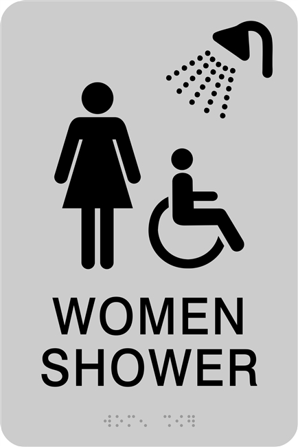 ADA Braille Women Shower Restroom Sign