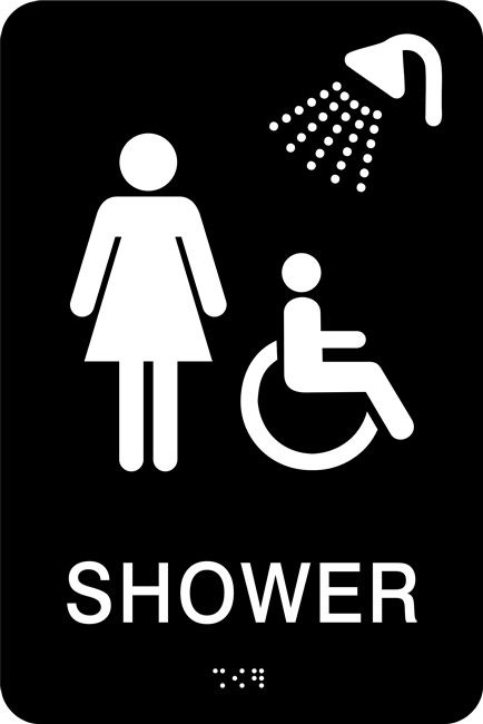 ADA Braille Women Shower Restroom Sign
