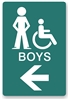 Directional Restroom Sign