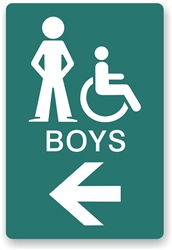 Directional Restroom Sign