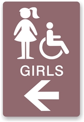 Directional Restroom Sign