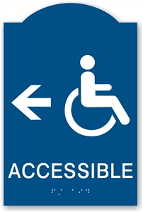 ADA Braille Handicap Accessible Directional Sign