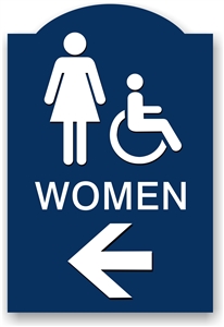 Directional Restroom Sign