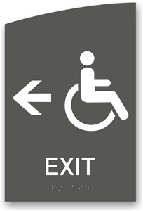 ADA Braille Handicap Exit Directional Sign