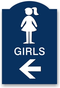 Directional Restroom Sign