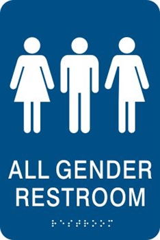 All Gender ADA Braille Restroom Sign