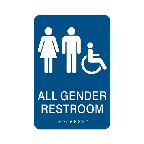 All Gender ADA Braille Restroom Sign