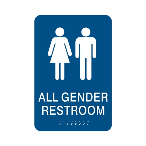 All Gender ADA Braille Restroom Sign