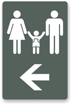 Directional Restroom Sign