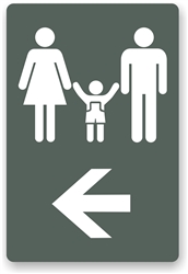 Directional Restroom Sign