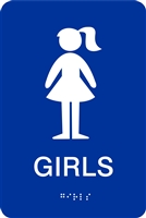 ADA Braille Girl's Restroom Sign