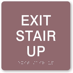 EXIT Stair Up Braille Sign