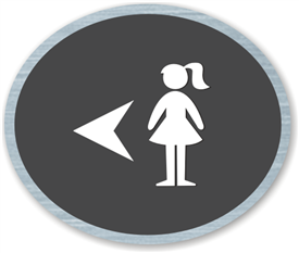 Girl's directional Sign