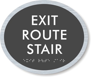 Exit Route Stair ADA Braille Sign