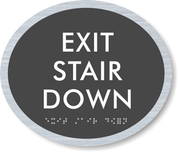 Exit Stair Down ADA Braille Sign