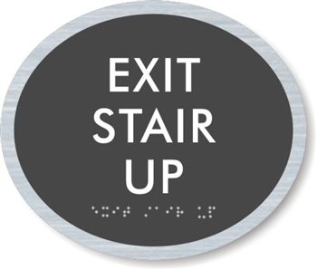 Exit Stair Up ADA Braille Sign