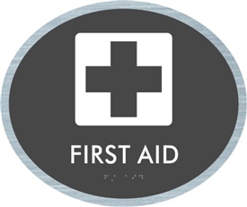 First Aid braille ADA Sign