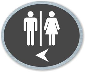 Restroom directional Sign