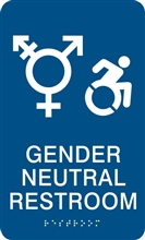 Gender Neutral ADA Braille Restroom Sign