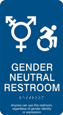 Gender Neutral ADA Braille Restroom Sign