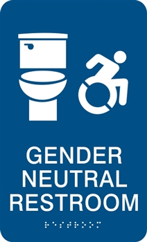 Gender Neutral ADA Braille Restroom Sign