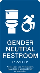 Gender Neutral ADA Braille Restroom Sign