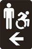 Directional Restroom Sign