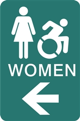 Directional Restroom Sign