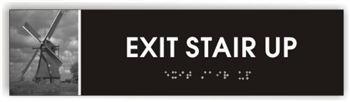 Exit Stair Up Braille Sign