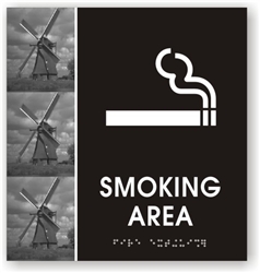Smoking Area Braille Sign