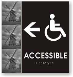 Handicap Accessible Directional Braille Sign