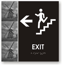 Stair Exit Directional Braille Sign