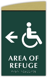 Braille Area of Refuge Directional Sign