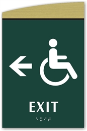 Braille Handicap Exit Directional Sign