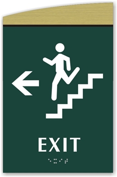 Braille Stair Exit Directional Sign