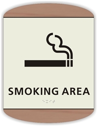 Braille Smoking Area Sign