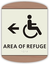 Braille Area of Refuge Directional Sign