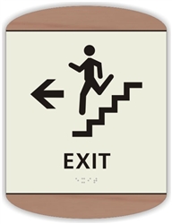 Braille Stair Exit Directional Sign