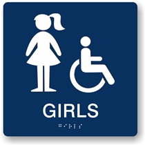 Girl's Restroom Braille Sign