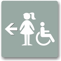 Girl's Directional Restroom Sign