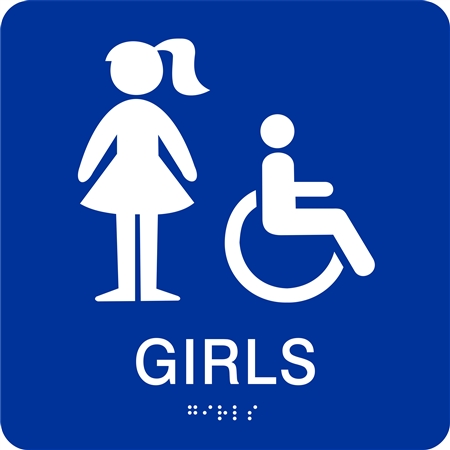 Girl's Restroom Braille Sign