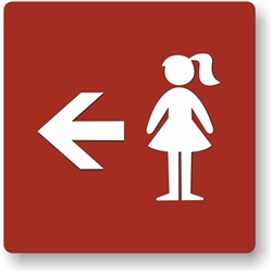 Girl's Directional Restroom Sign