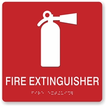 Fire Extinguisher Braille Sign
