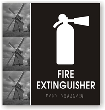 Fire Extinguisher Braille Sign