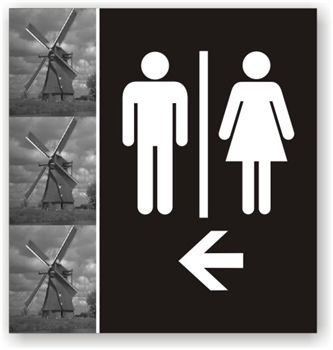 Restroom  Directional Sign