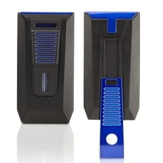 Colibri Slide Cigar Lighter - Black & Blue